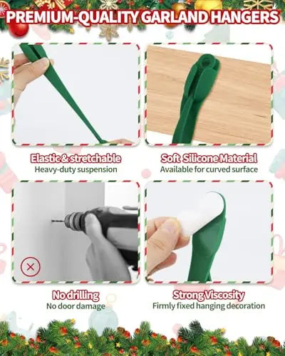 Reusable Festive Mantel Hooks