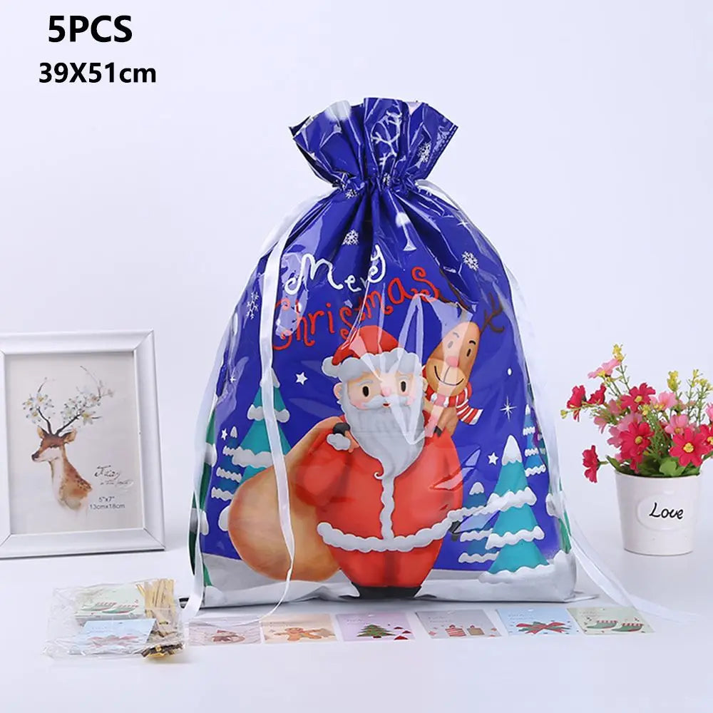 Drawstring Gift Wrapping Bags 5Pcs