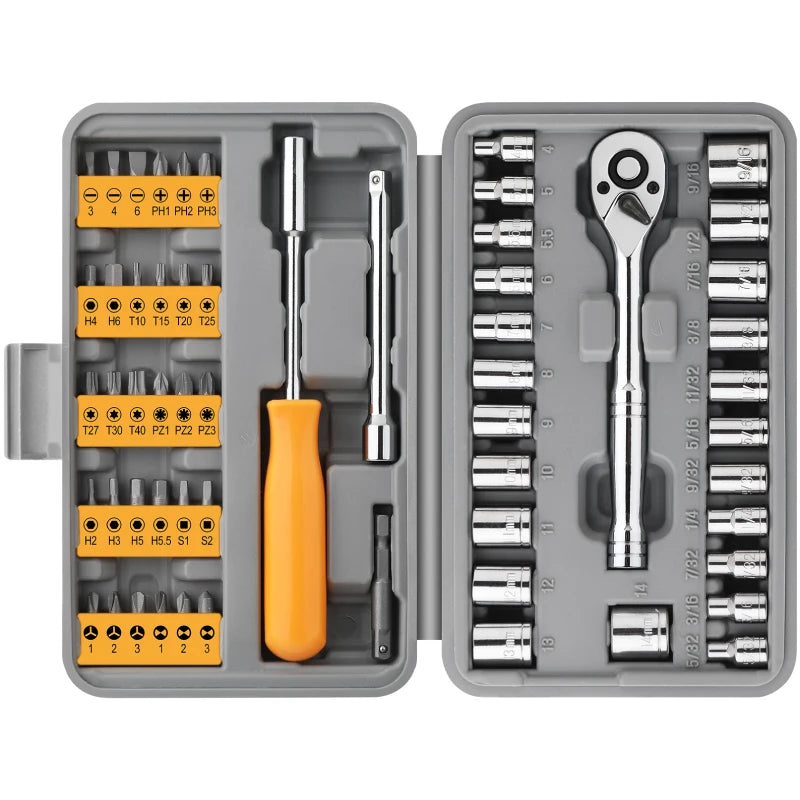 Rotating Ratchet Wrench Set - 57Pcs