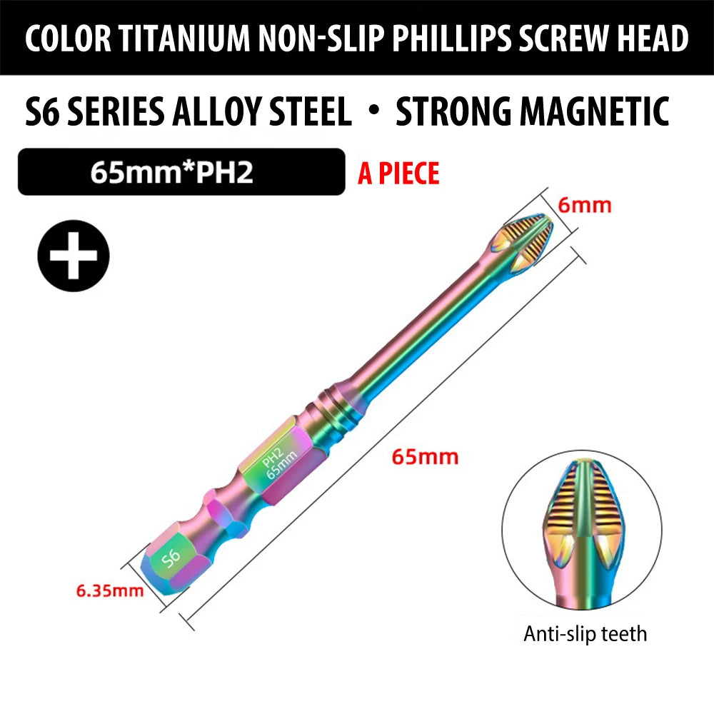 Magnetic Titanium Impact Anti-Slip Screw Head