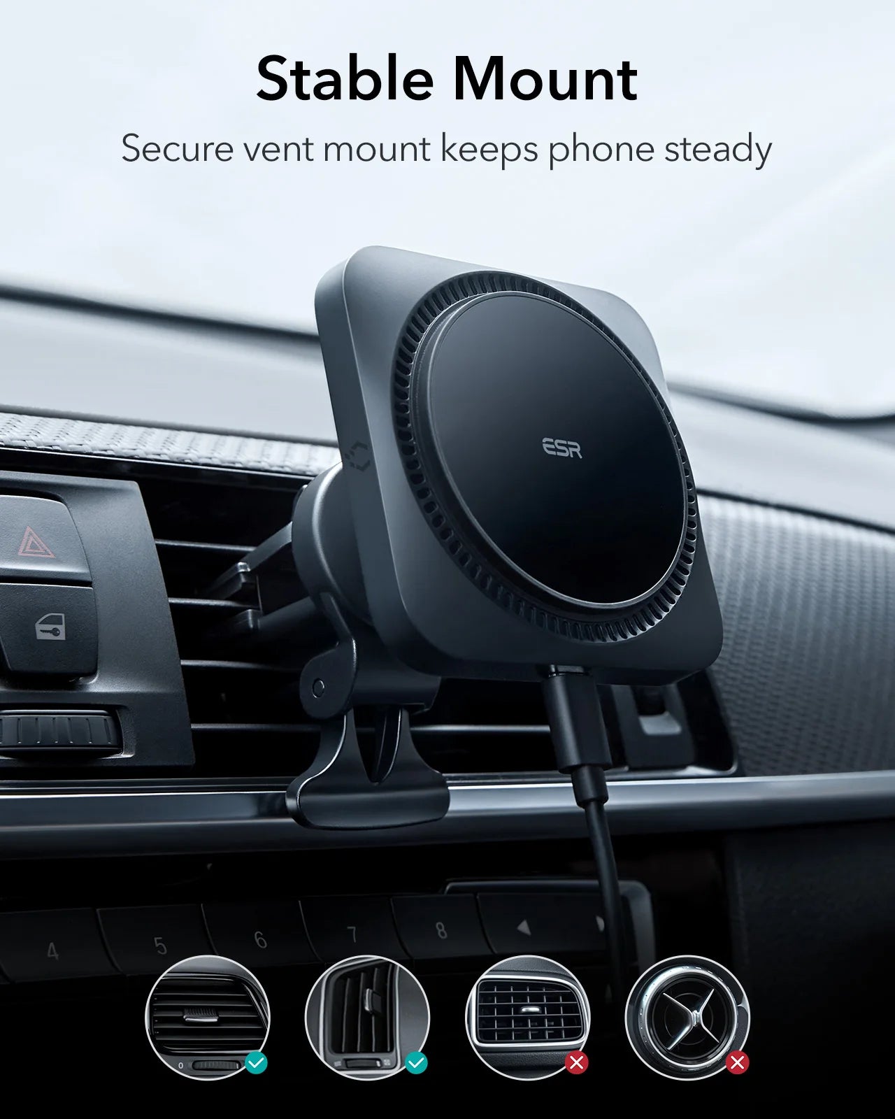 Car Air vent Magsafe Wireless Mobile Charger