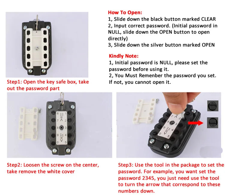Password Lock Key Safe Organizer