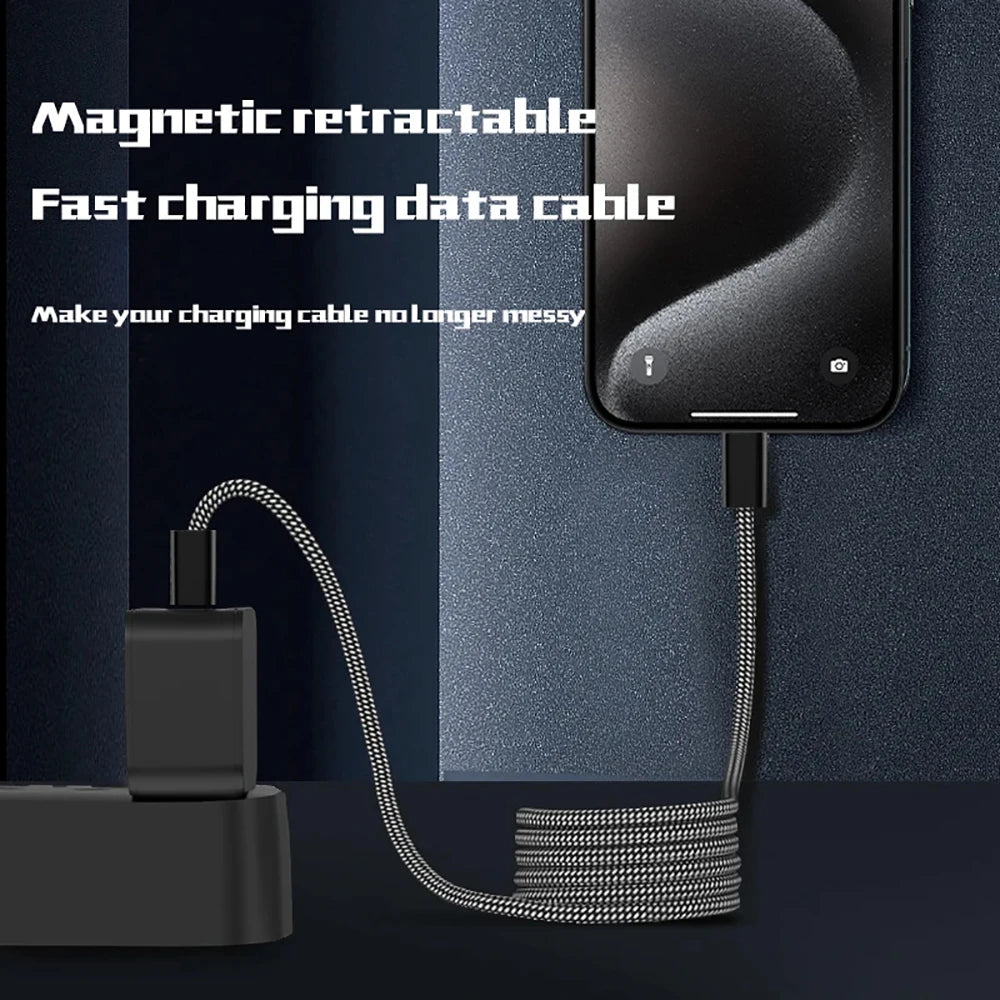 Magnetic Retractable Fast Charging Data Cable