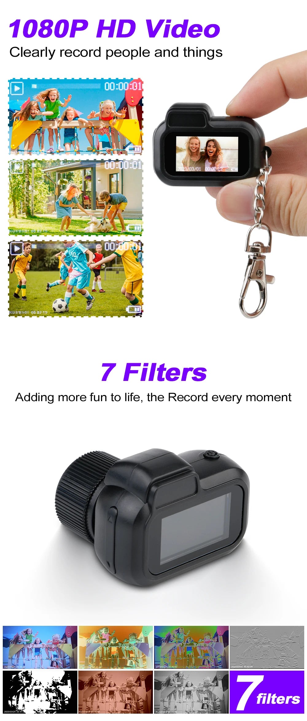 Vintage Camcorder Keychain Camera