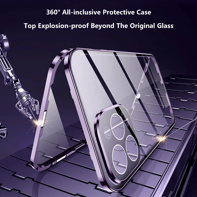 Double Sided Magnetic Glass Anti-Peep Mobile Case