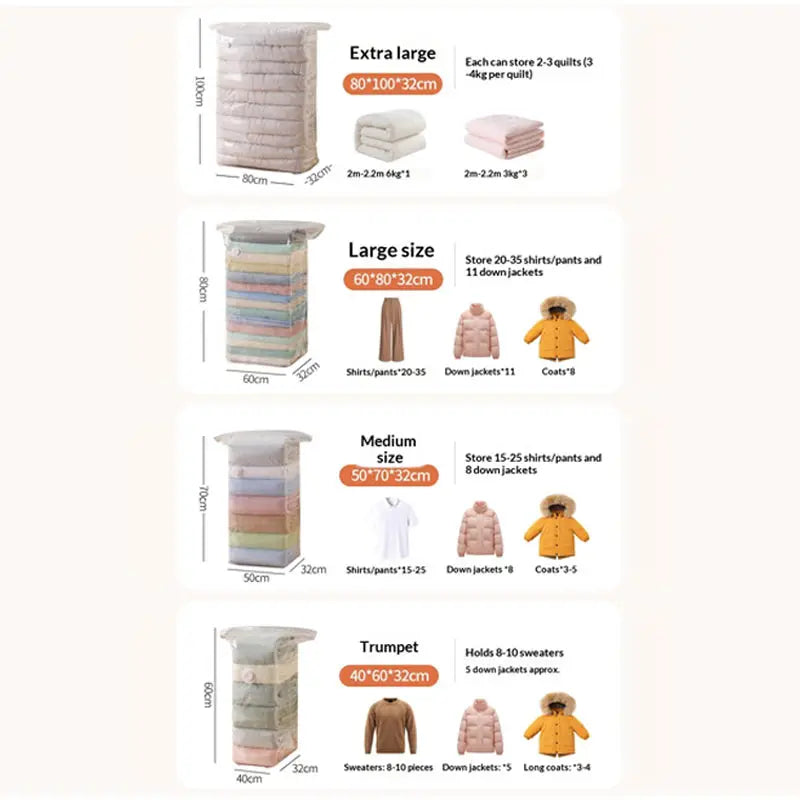 Heavy-Duty Vacuum Storage Compression Bags