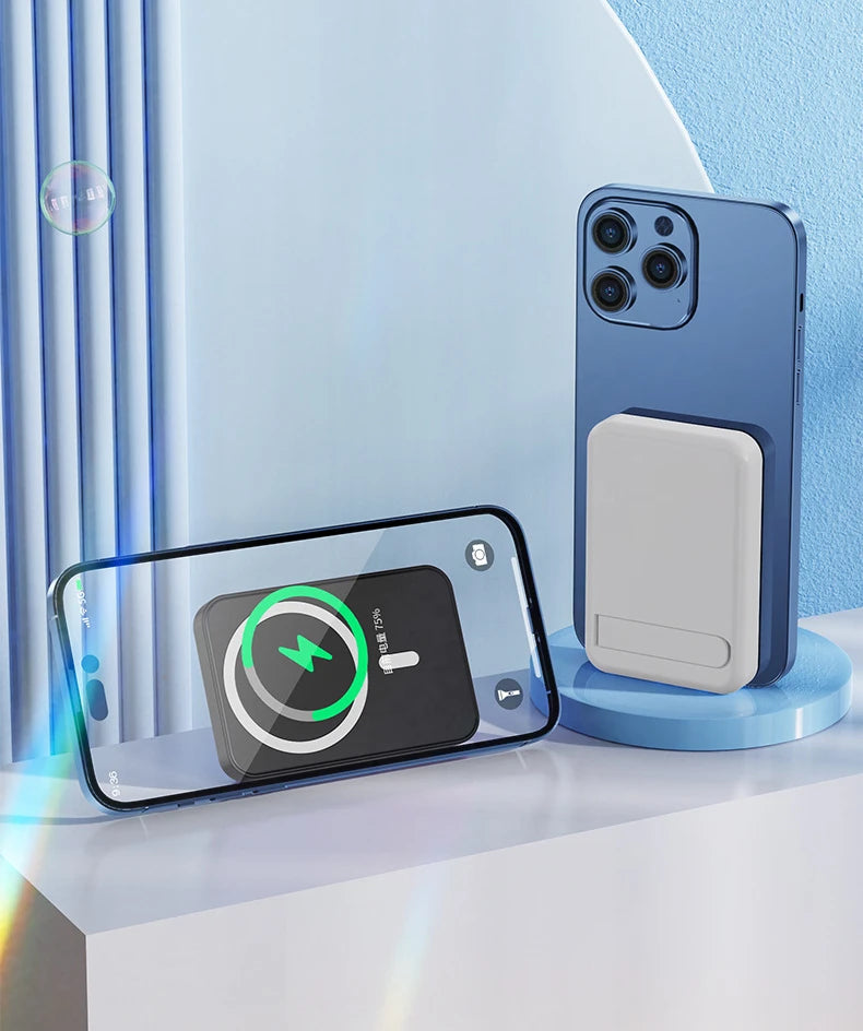 Magnetic Wireless Power Bank with Kickstand