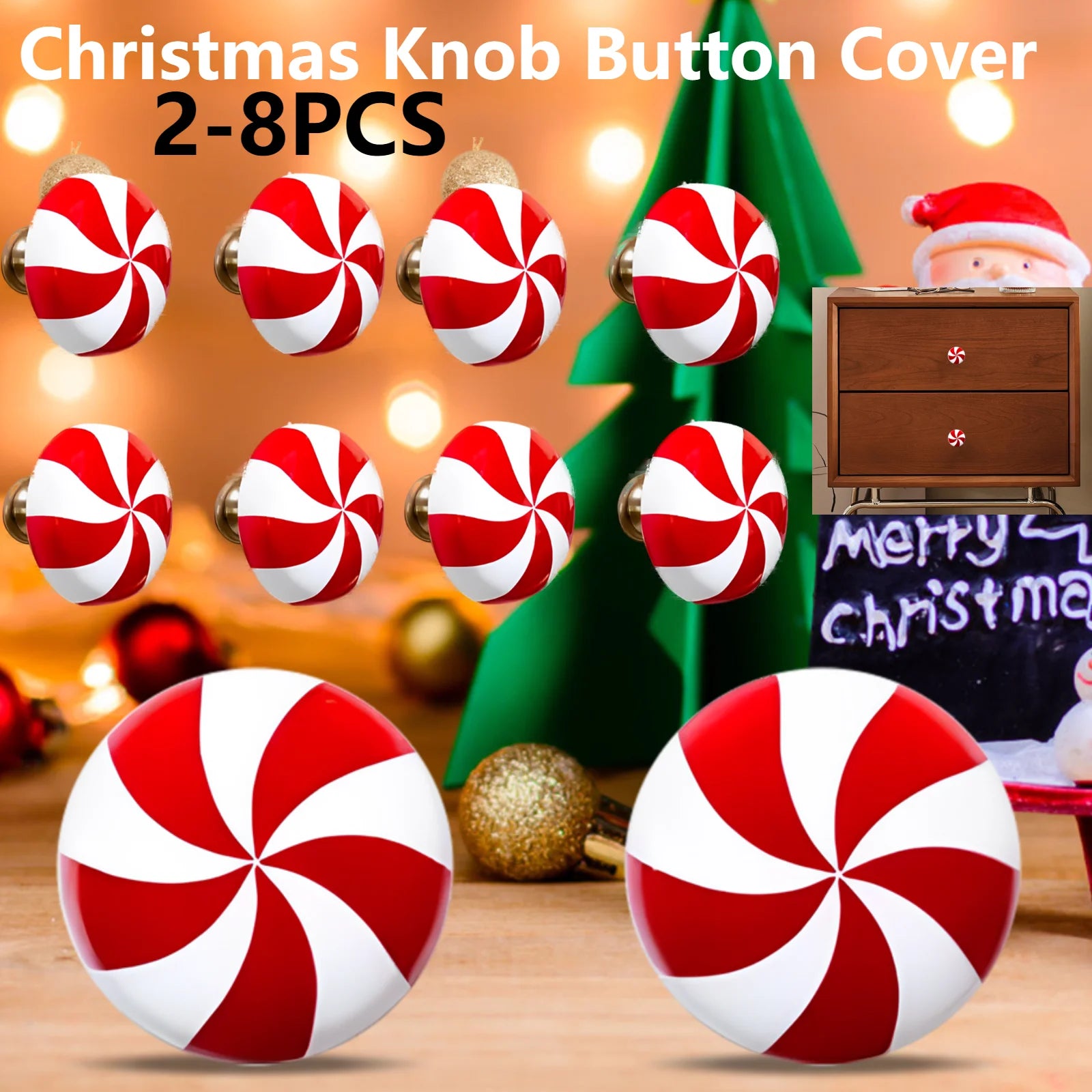 Christmas Candy Cane Knob Covers