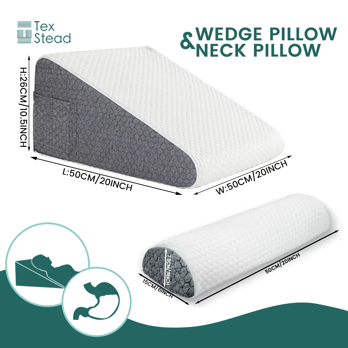 Memory Foam Wedge and Neck Pillow