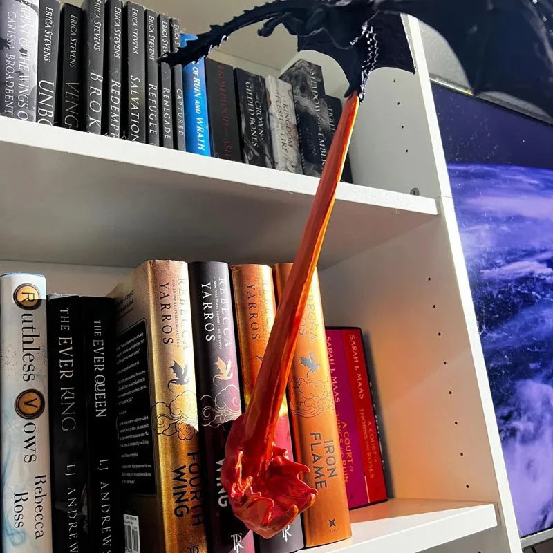 Flame Dragon Bookshelf Decor