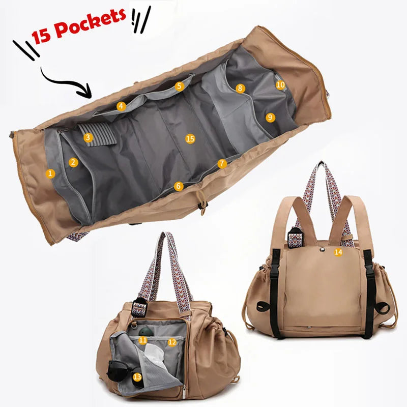 Multi-pocket Women Duffle Bag