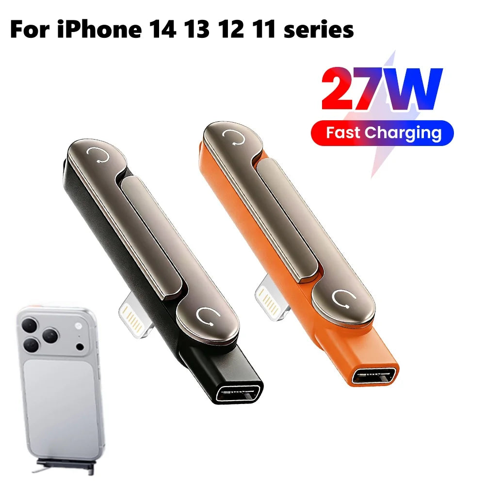 2 in 1 Type C Fast Charging Adapter with Phone Stand