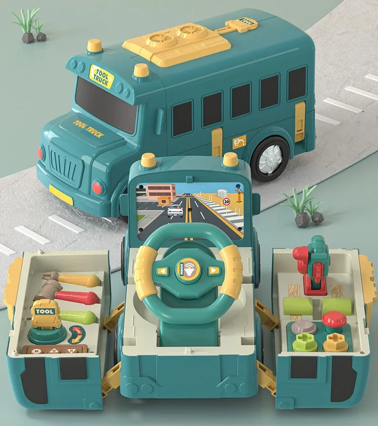 Children Multifunctional Steering Wheel Bus Toy