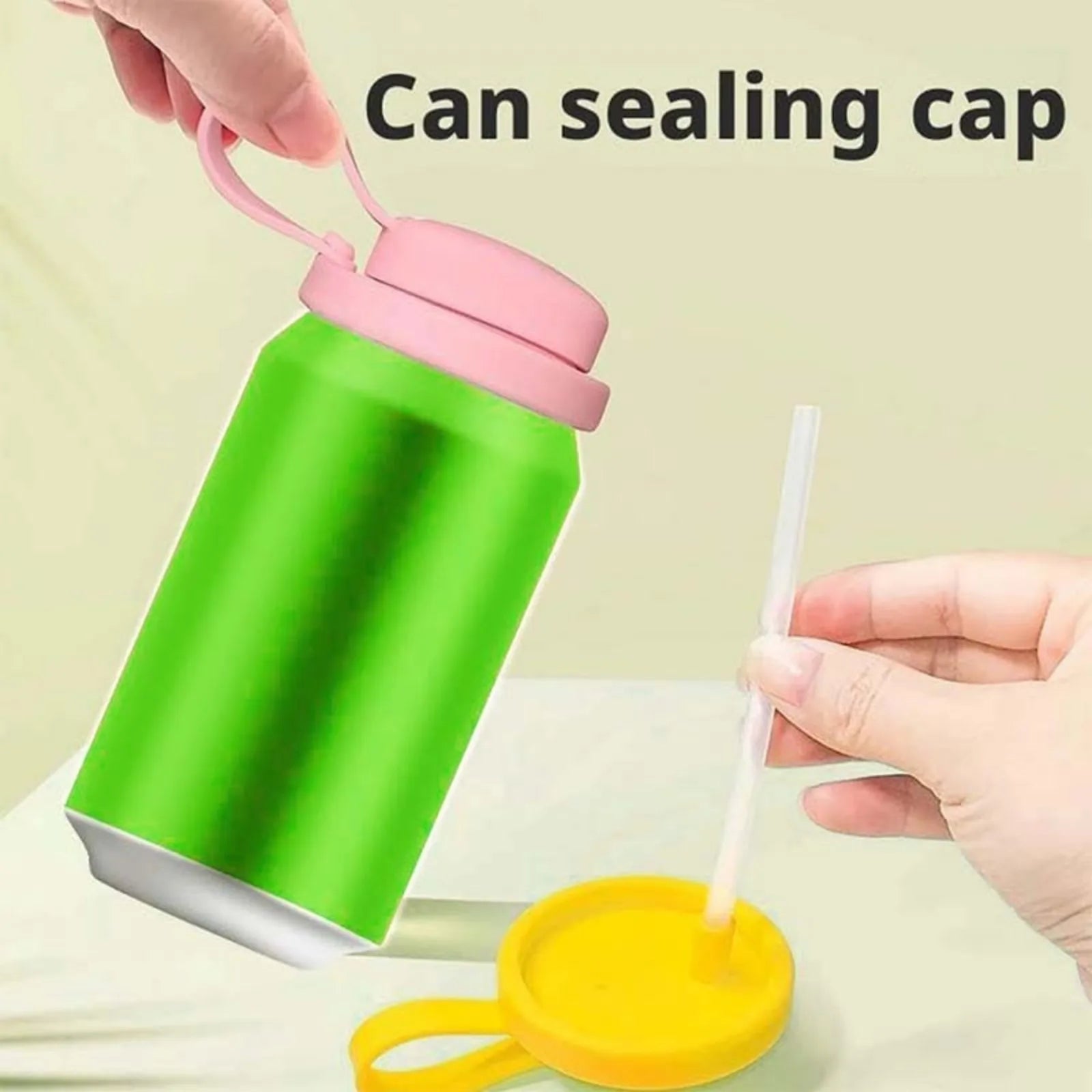 Silicon Can Lids with Straw