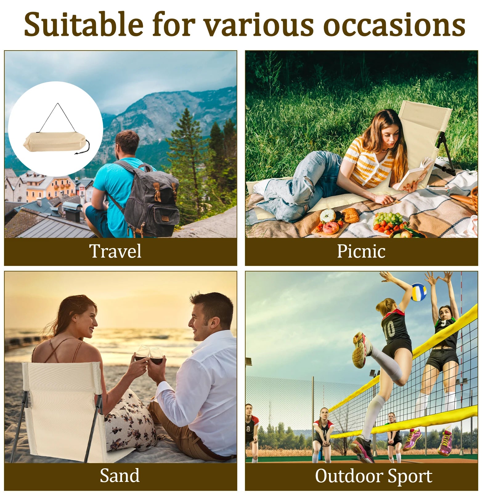 Camping Lazy Backrest Cushion