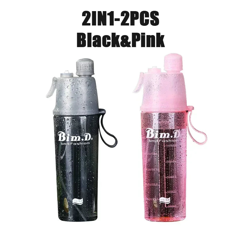 2 in 1 Portable Spray Water Bottle