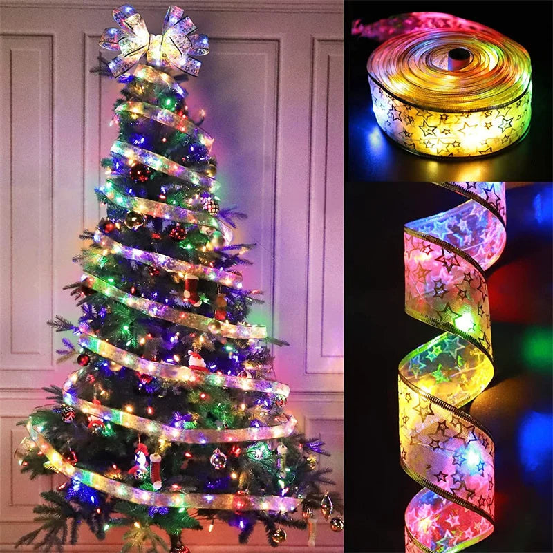 Christmas Ribbon Fairy Light For Decoration