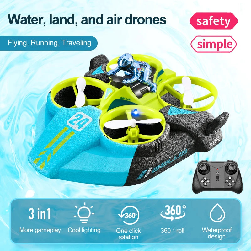 RC 3 in 1 Sea Land And Air Flying Boat Car Toy