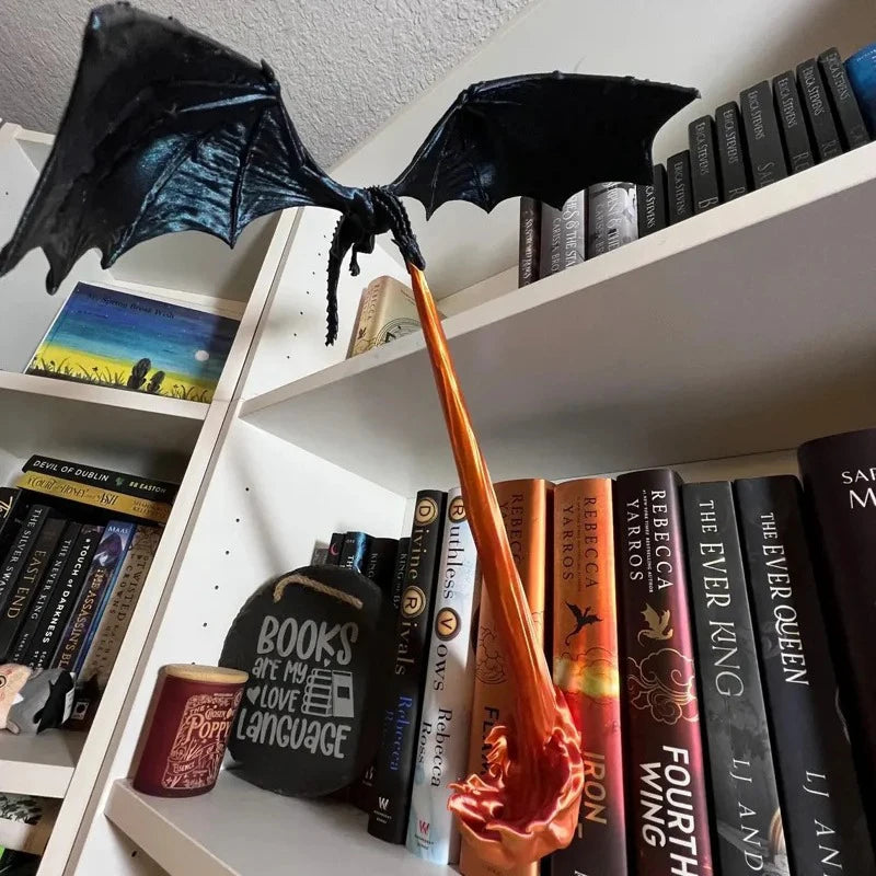 Flame Dragon Bookshelf Decor