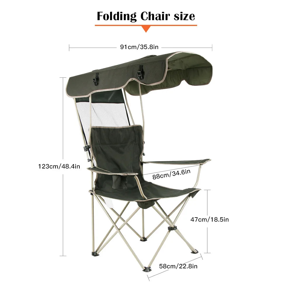 Portable Folding Chair With Canopy