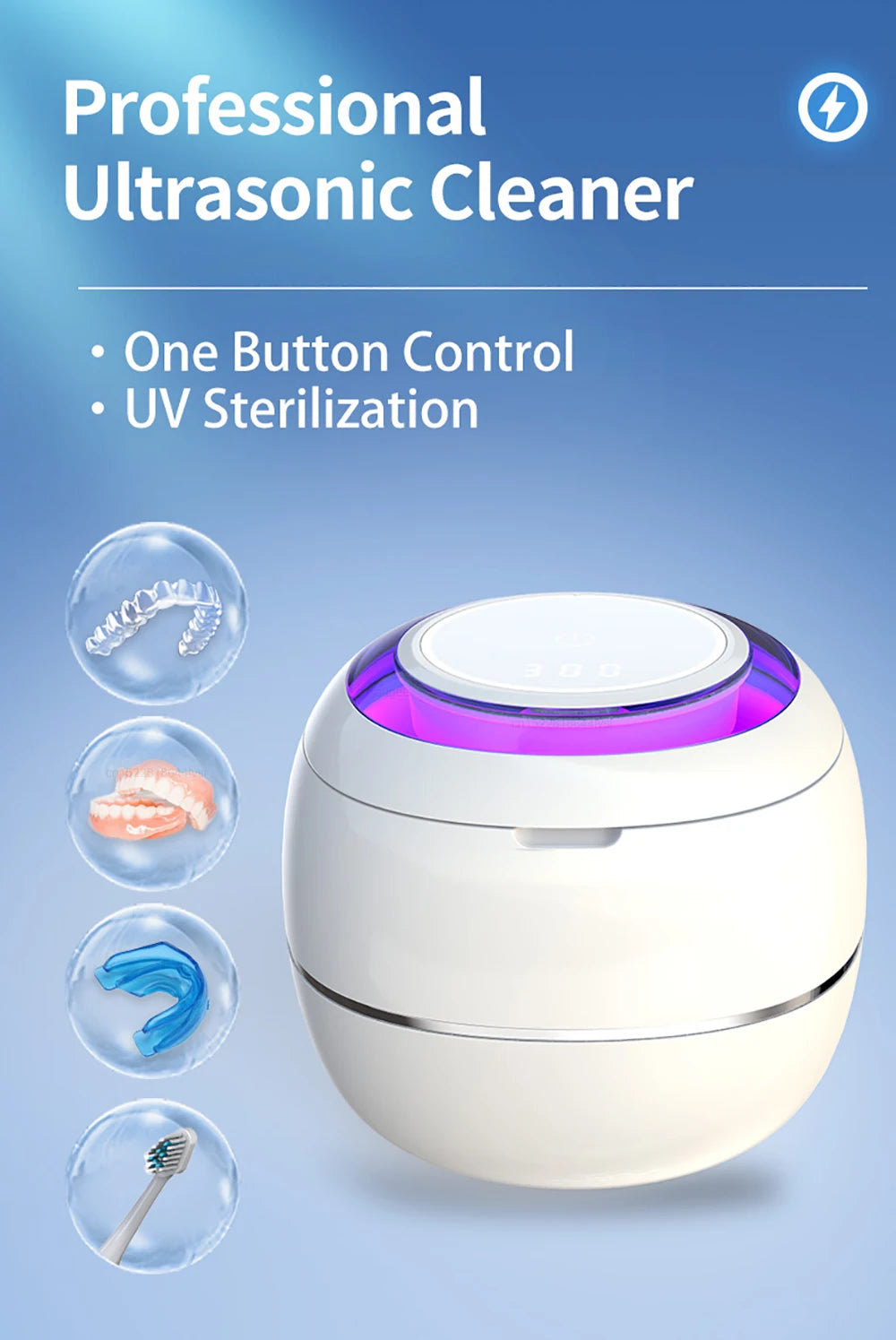 Mini Portable UV Ultrasonic Cleaner