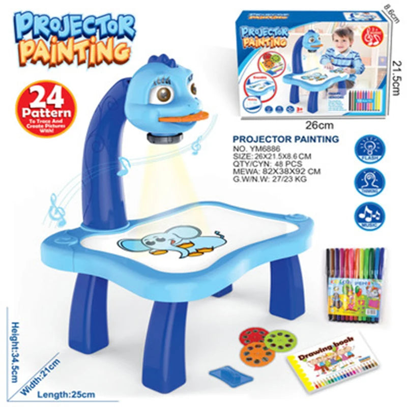 Kids LED Projector Painting Table