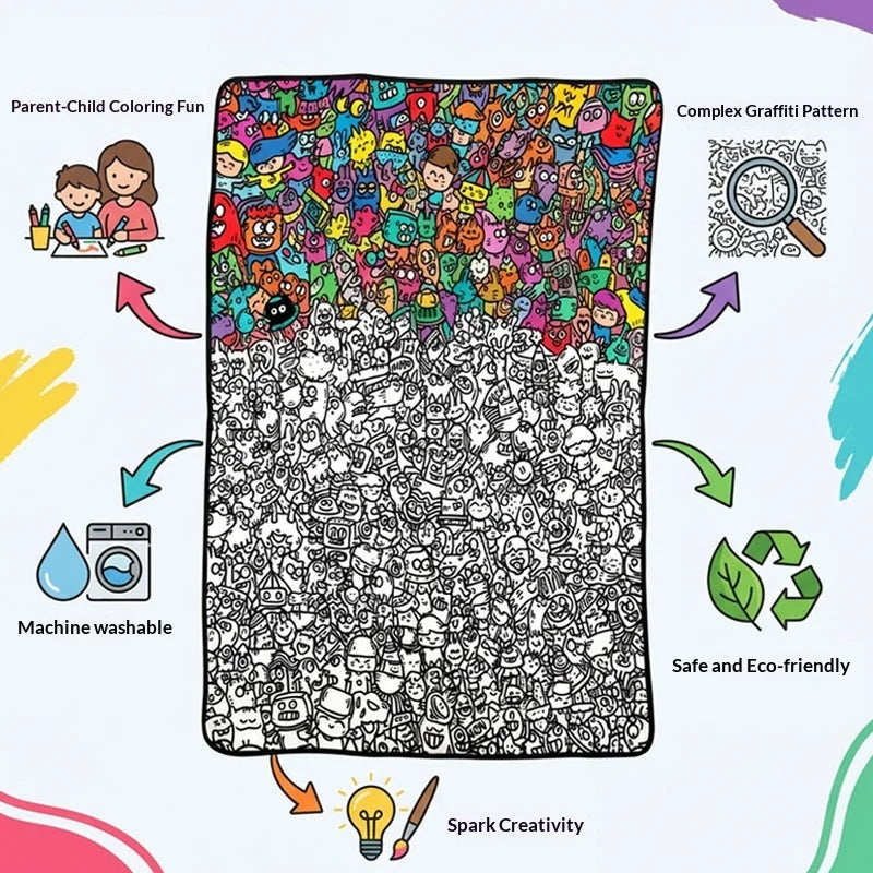 Creative Graffiti Coloring Blanket