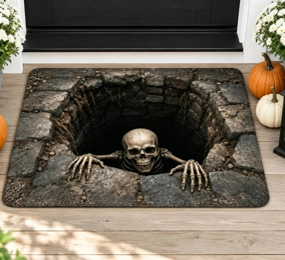 3D Skull Pit Illusion Doormat