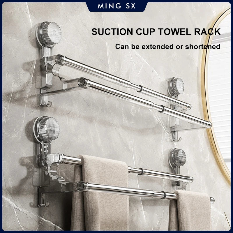 Expandable Suction Cup Wall Storage Rack