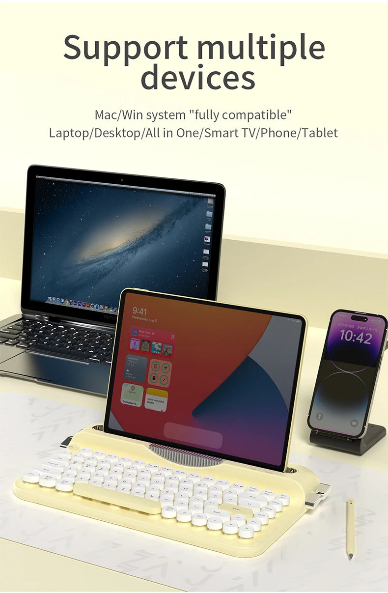 Retro Bluetooth Typewriter Keyboard