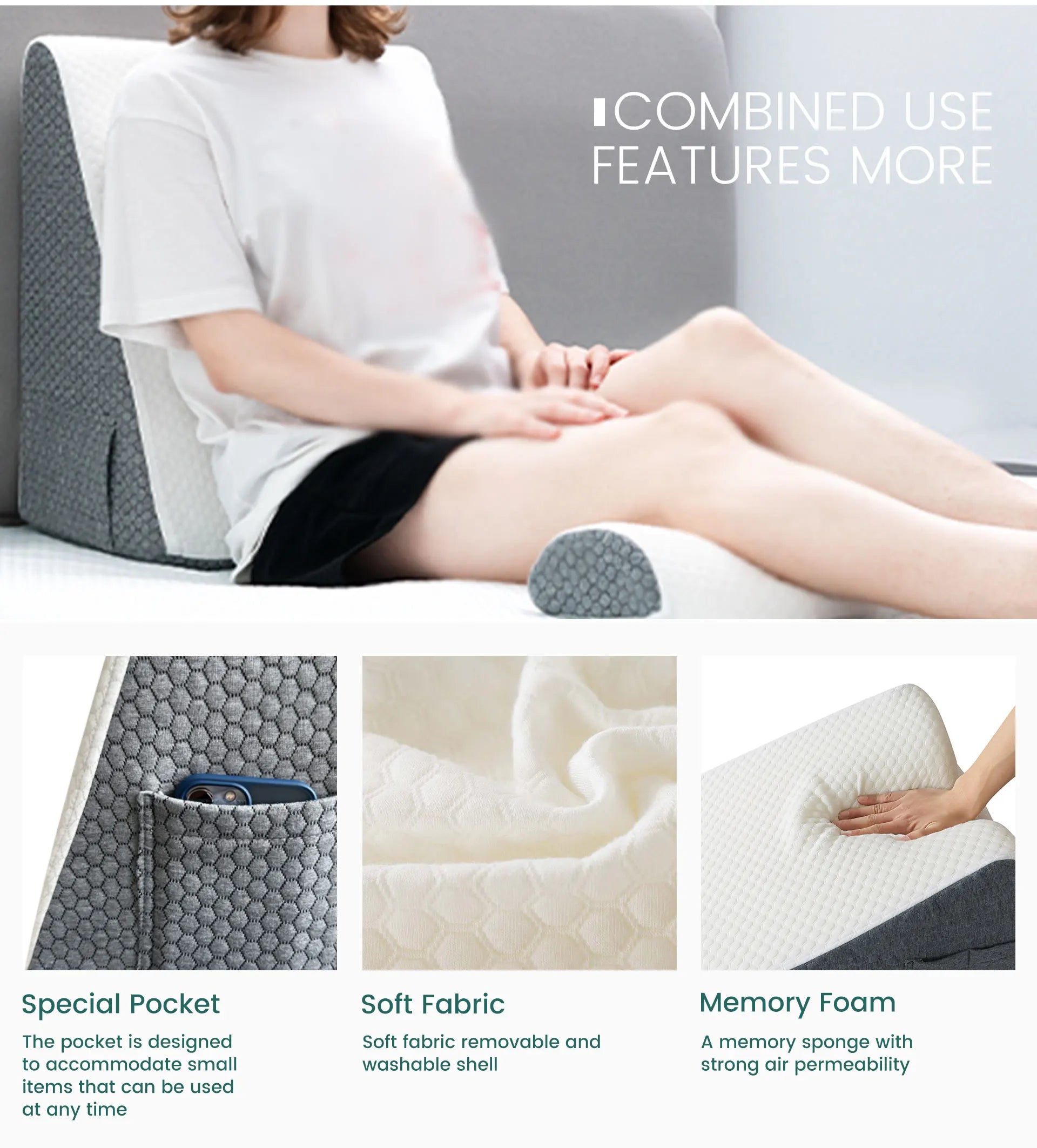 Memory Foam Wedge and Neck Pillow