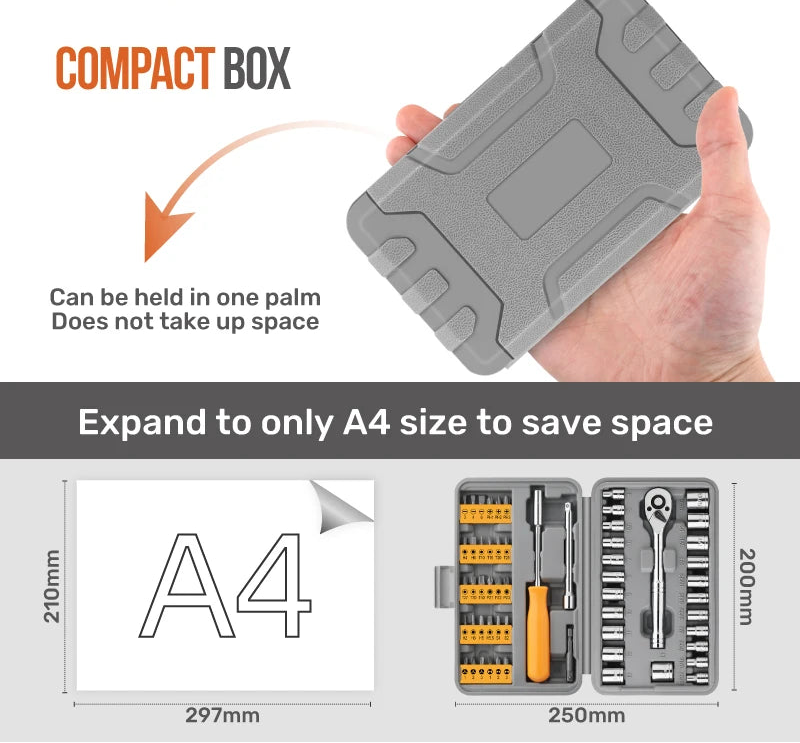 Rotating Ratchet Wrench Set - 57Pcs