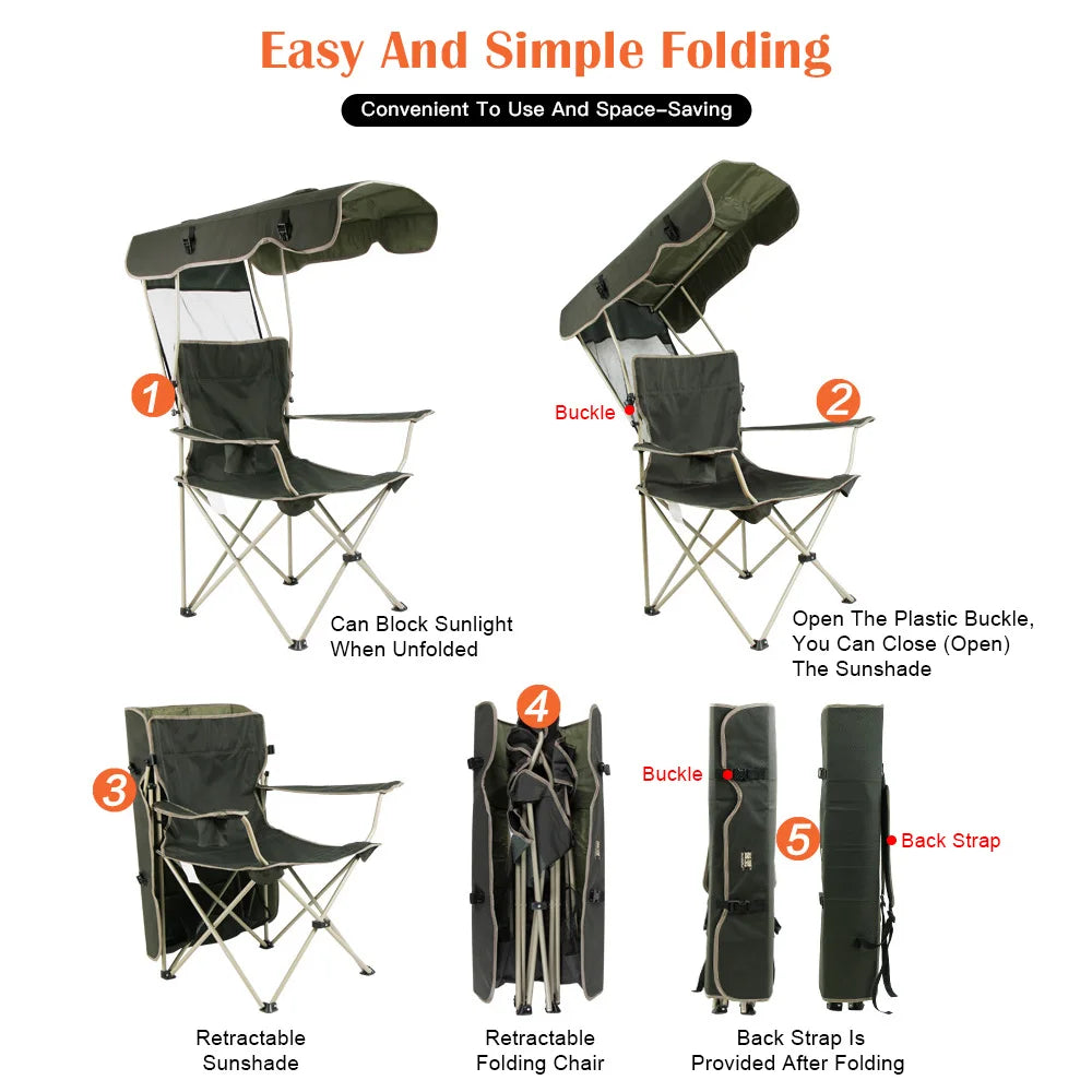 Portable Folding Chair With Canopy