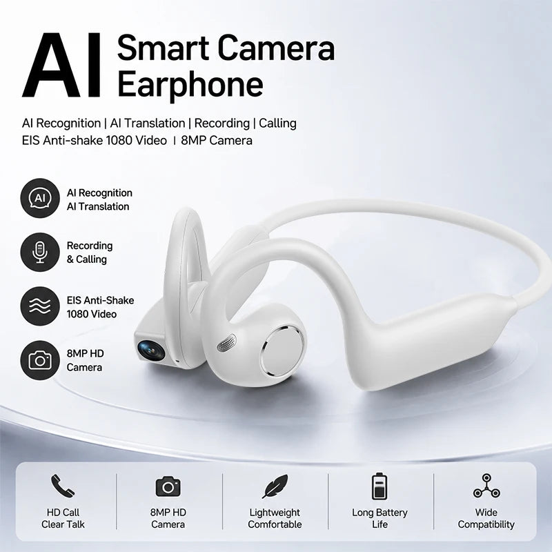 Smart AI Camera Bluetooth Headphones