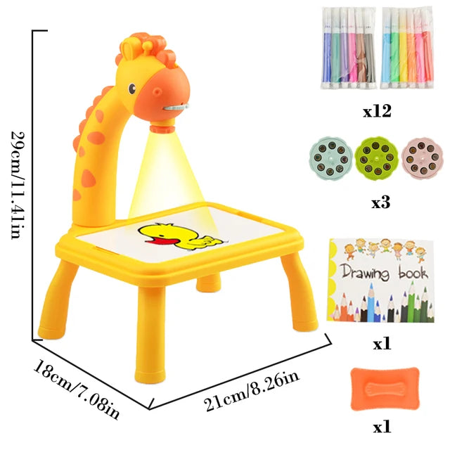 Kids LED Projector Painting Table