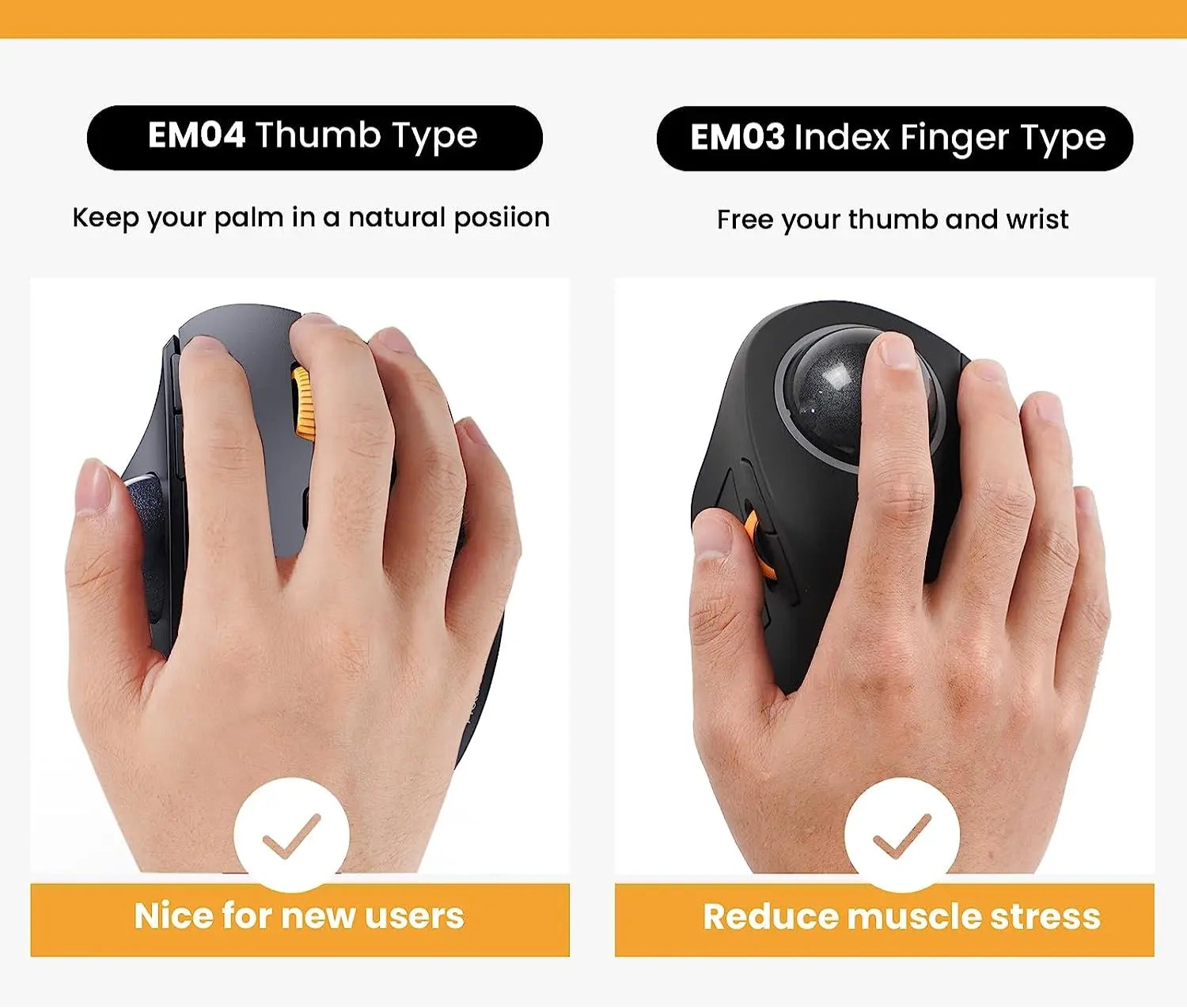 Ergonomic Wireless Trackball Mouse