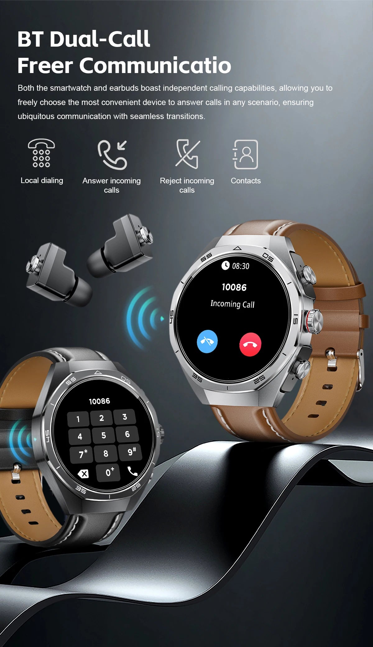 Smart Two-in-one Bluetooth Watch
