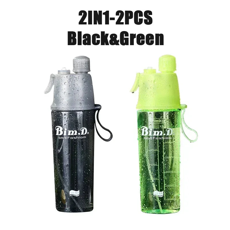 2 in 1 Portable Spray Water Bottle