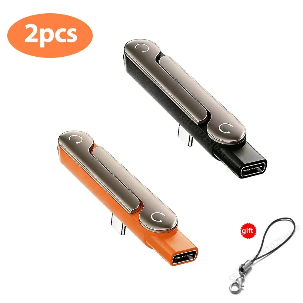 2 in 1 Type C Fast Charging Adapter with Phone Stand