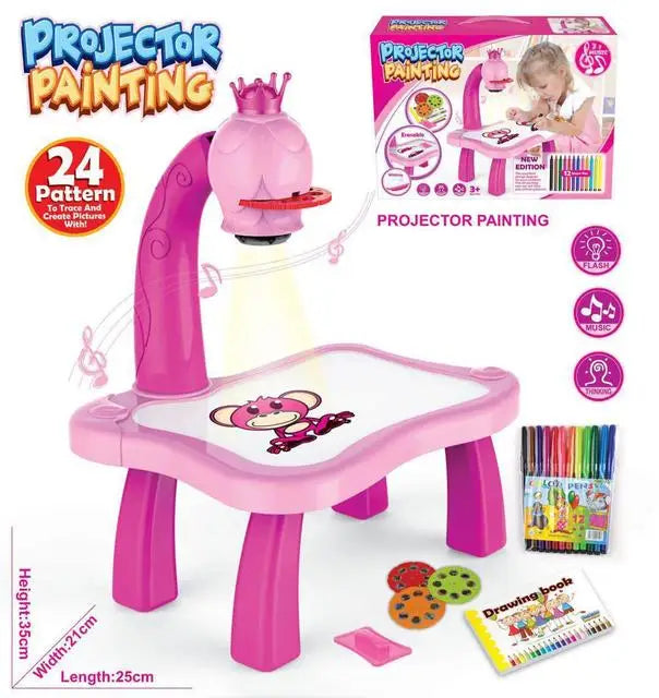 Kids LED Projector Painting Table