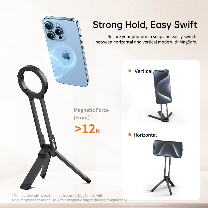 Double-Sided Magnetic Tripod Phone Holder