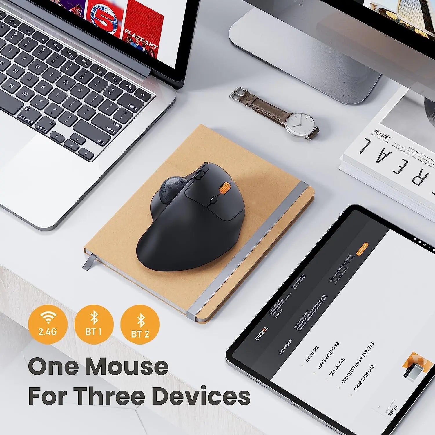 Ergonomic Wireless Trackball Mouse