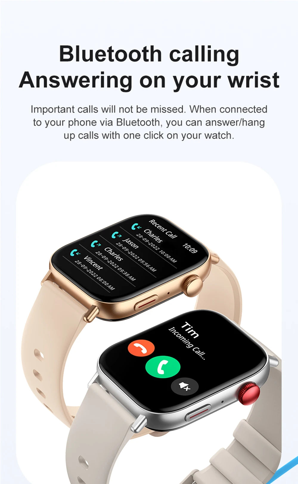 2 In 1 Fitness Tracker Voice Calling Smart Watch