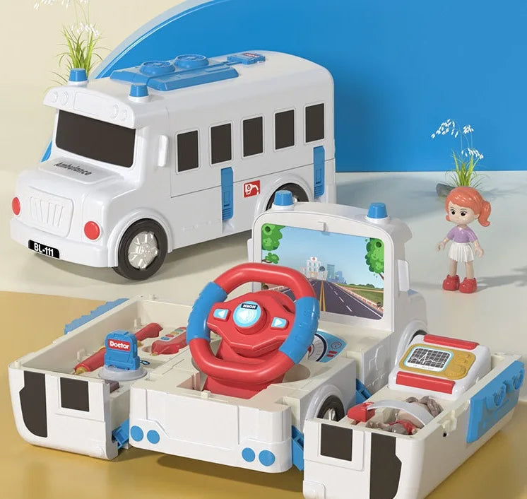 Children Multifunctional Steering Wheel Bus Toy