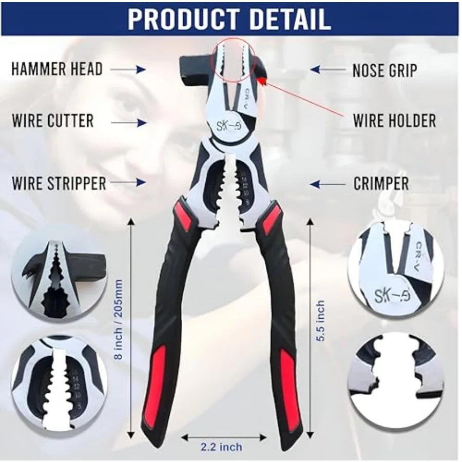 5 in 1 Multifunctional Electrician Plier Wire Cutter - Shipping to USA only