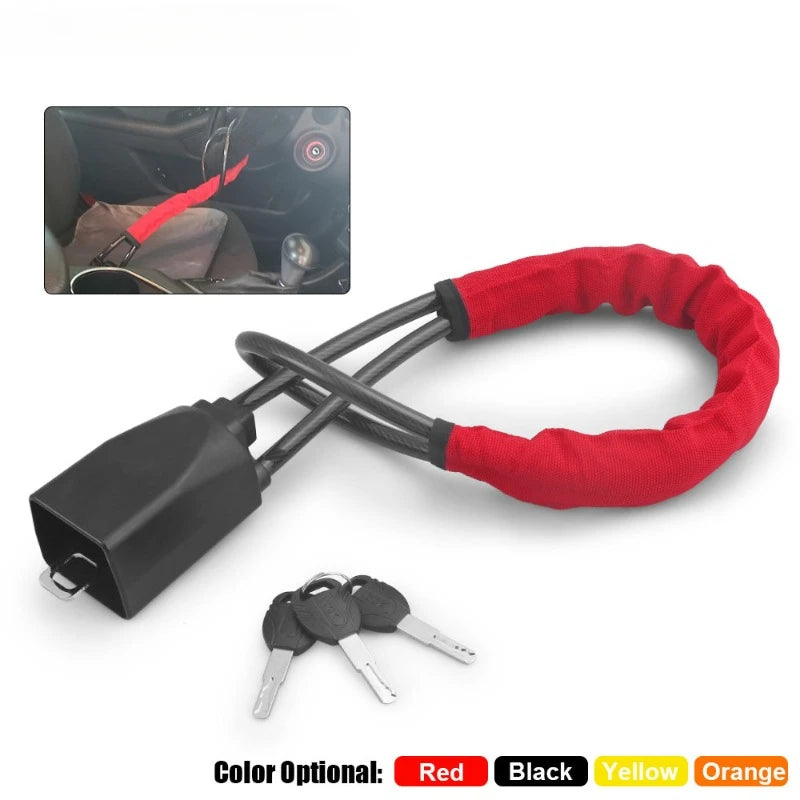 Car Steering Wheel Lock With Seat Belt Socket