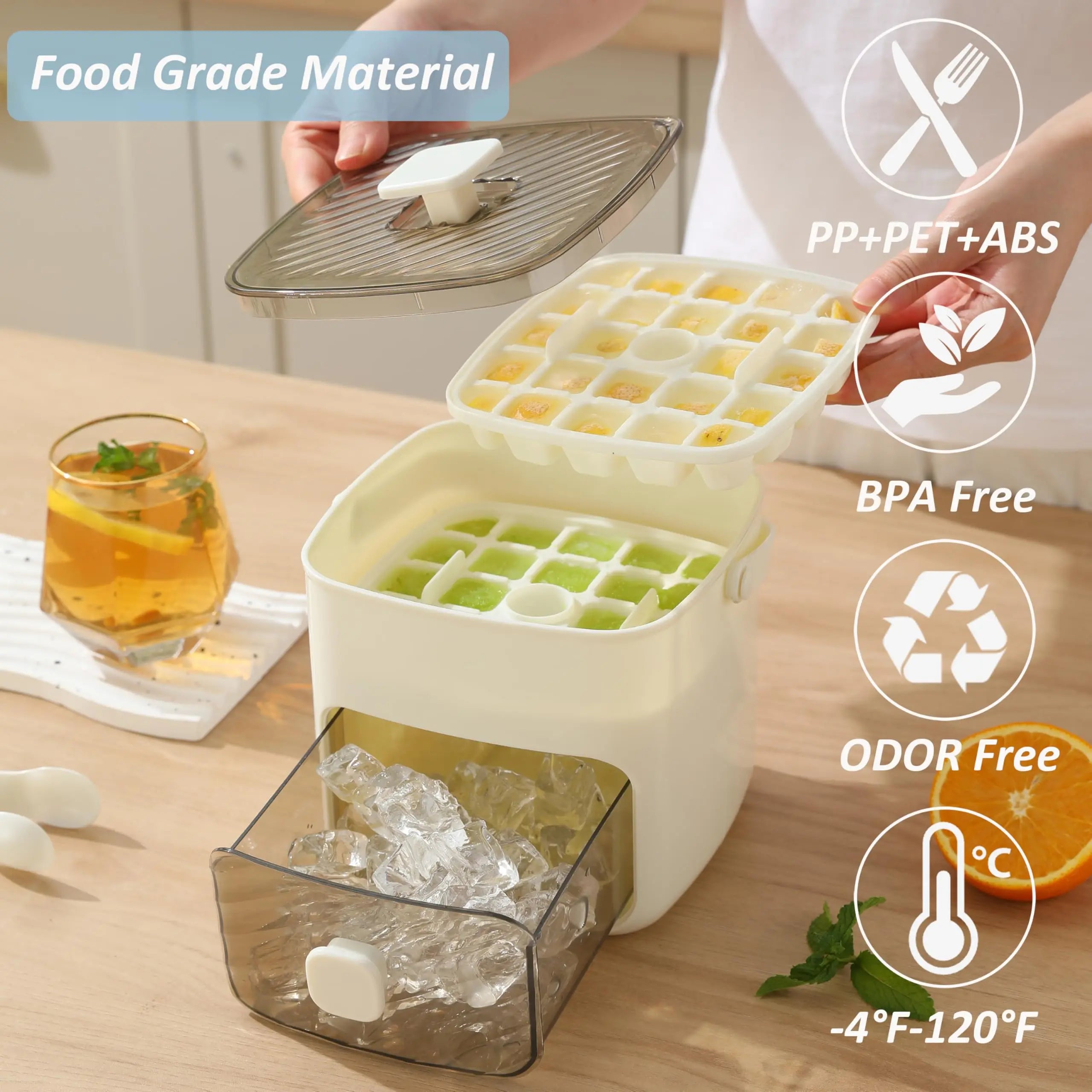 Double Layer Ice Cube Maker With Lid