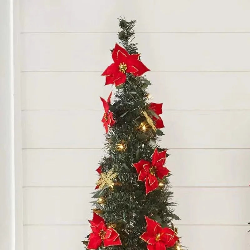 Fully Decorated Retractable Christmas Tree