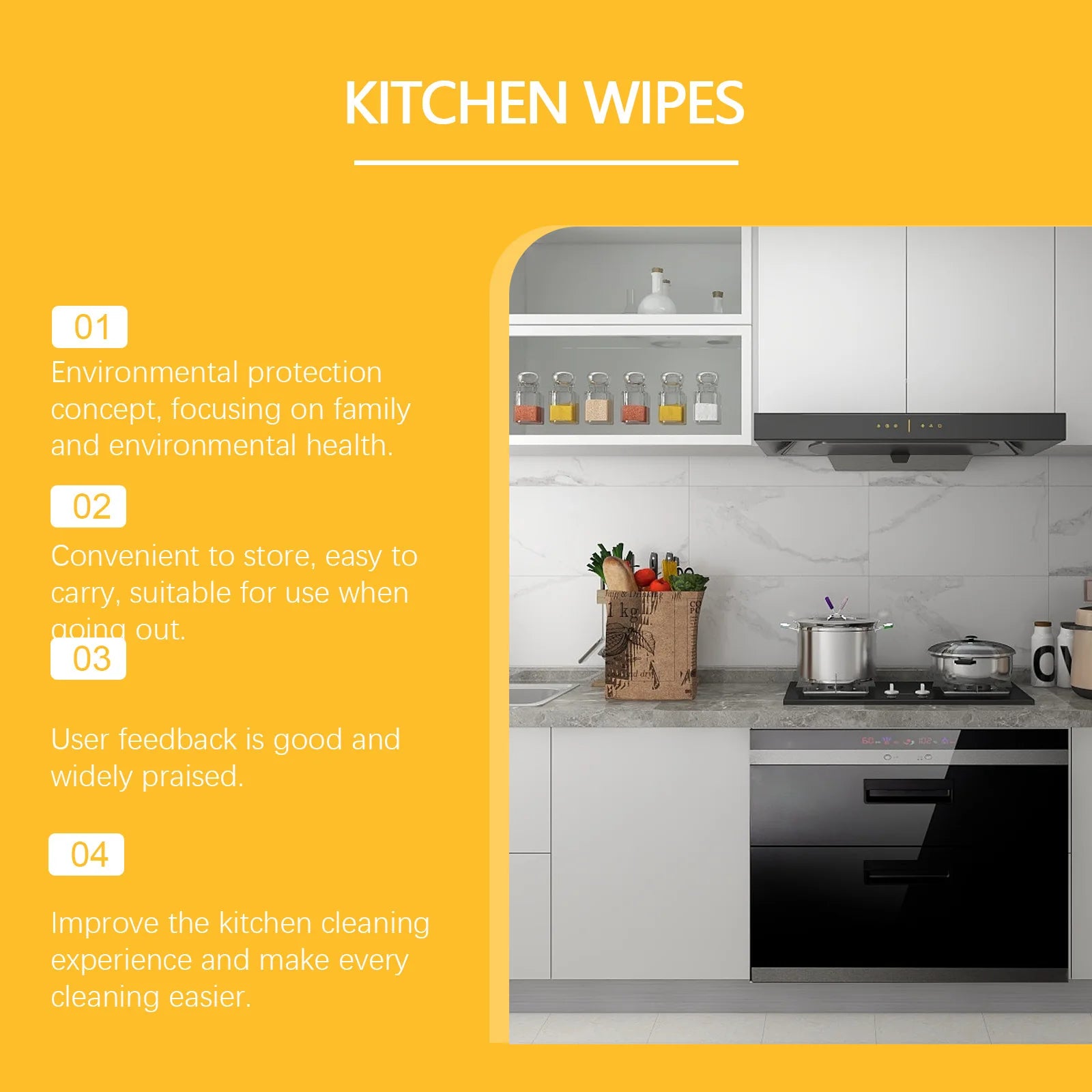 Disposable Kitchen Wet Cleaning Wipes