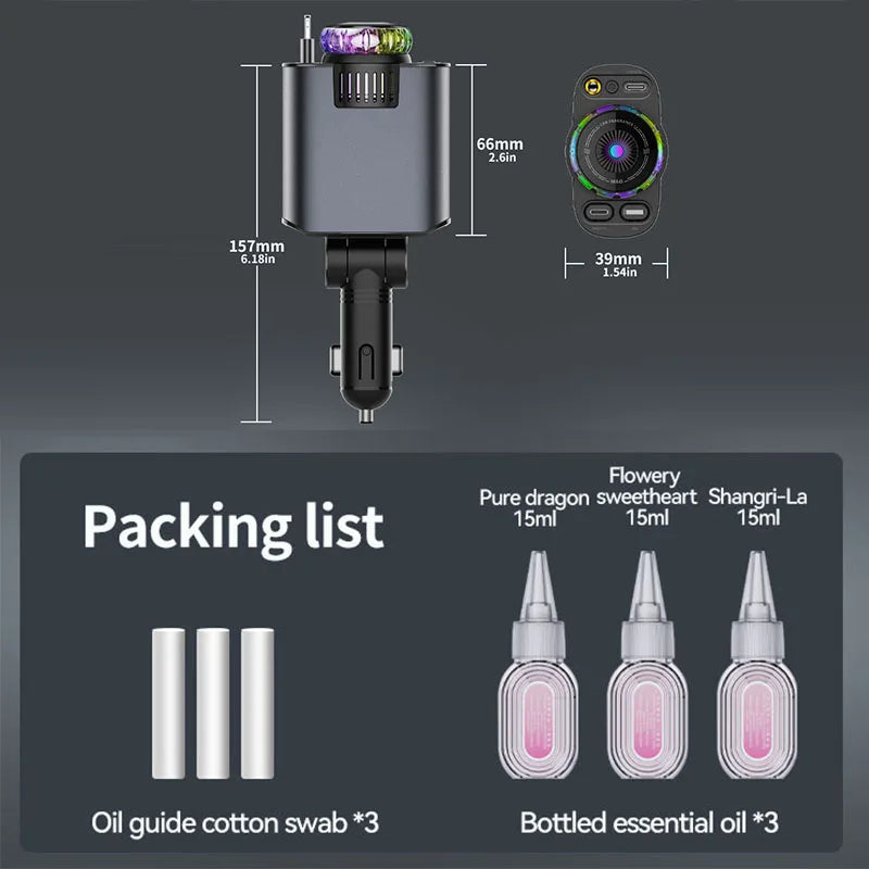 5-in-1 Car fast charger with Air Freshener